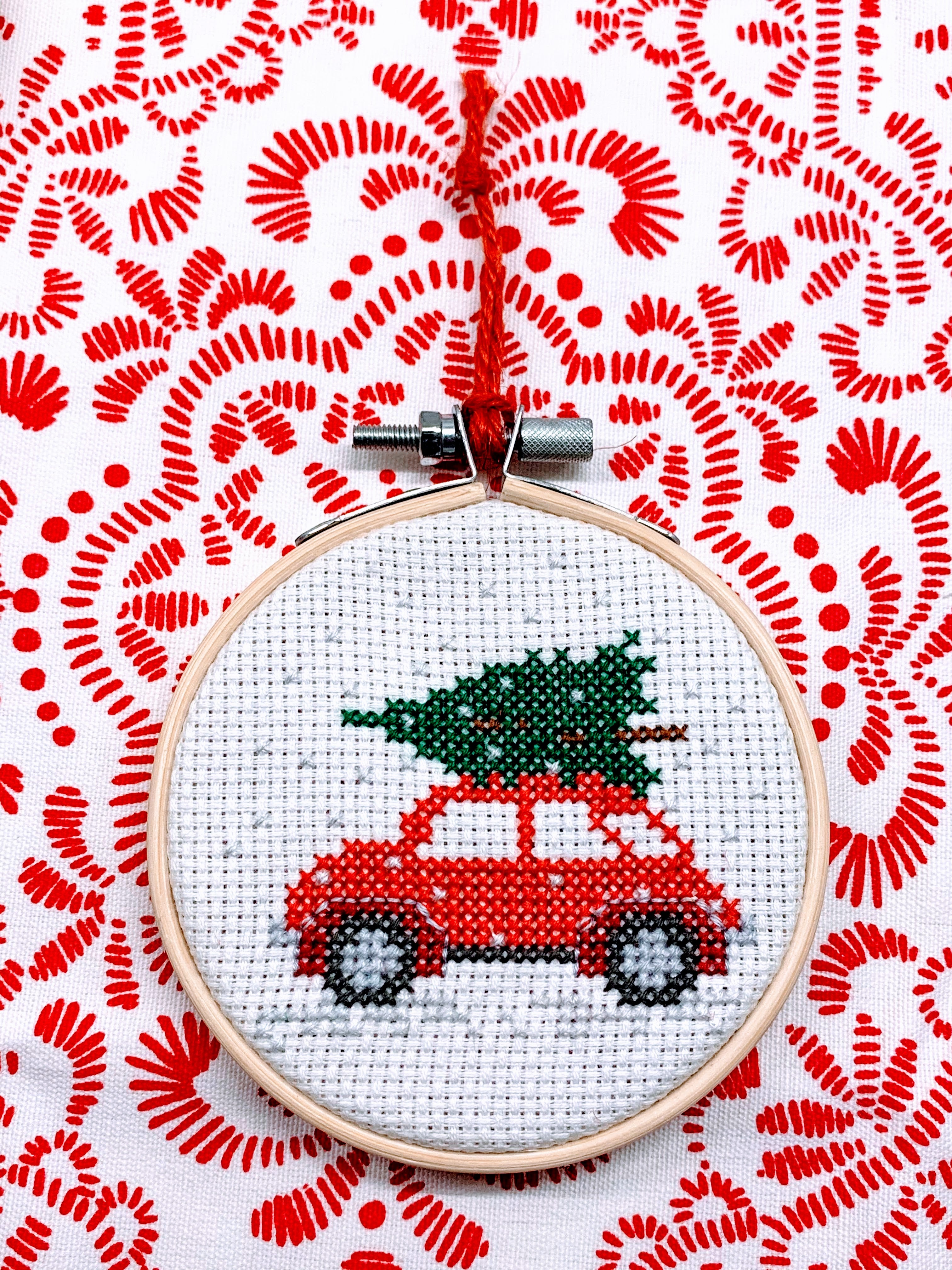 Cross Stitch Kit Christmas Retro Cars Christmas Ornament Kit -  Canada