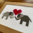 Elephant greeting card with big heart