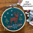 Winter Reindeer cross stitch pattern - PDF download