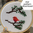 Winter Bird cross stitch pattern - PDF download