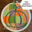 Pumpkin cross stitch pattern - PDF download