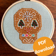 Ginger Skull cross stitch pattern - PDF download
