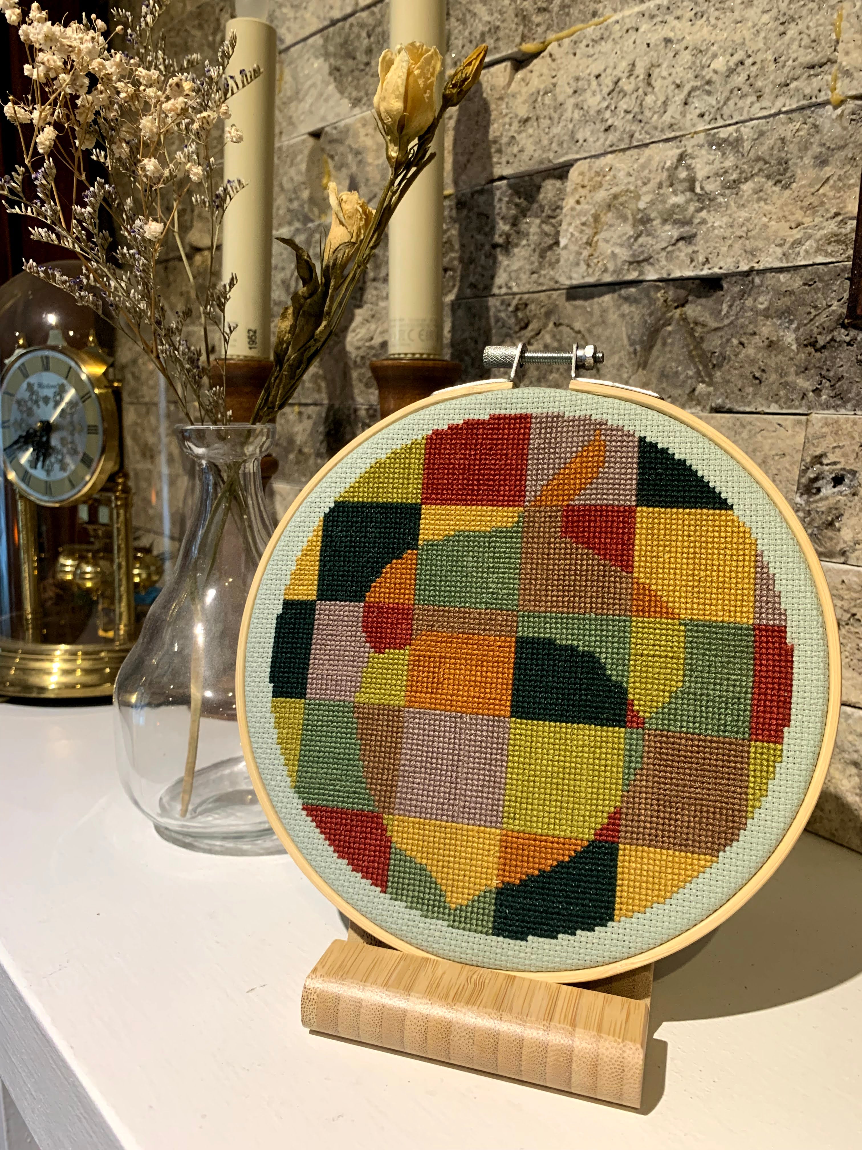 Acorn Pop Art Custom Hoop Over The Rainbow Stitching